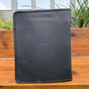 Hot Sale Highest Quality Floral Tooled Design Document Pouch Cowhide Fur Leather Checkered Butterfly Zipper <b>Portfolio</b> Organizer - Product Image 5