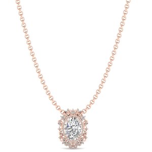 Colliers pendentifs REYES Luxury en or massif 14 carats, certifiés GRA, avec moissanite, design tournesol, cadeaux de mariage, bijoux fins pour femmes - Product Image 5
