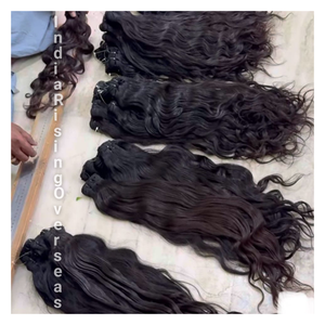 Extensiones de Cabello Humano Remy Indio de Alta Calidad, Textura Rizada Natural, Doble Trama a Máquina, Paquetes de Cabello de Templo, Precio Bajo al por Mayor - Product Image 1