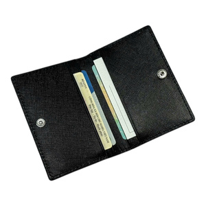 Cartera Corta Delgada Unisex de Cuero Genuino, Diseño Minimalista Plegable, Cierre de Botón, Negra, para Uso Diario - Product Image 3