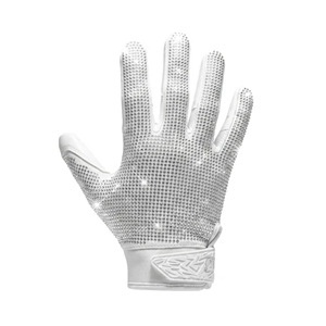 Pink Full Finger American Football Sports Gloves Hand Grips Rhinestone Print Non-Slip PU Silicone Glitter Material <b>Hook</b> Loop - Product Image 2