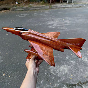 Modèle d'avion en bois F-4 Phantom, modèle réduit d'avion en bois massif, modèle d'avion de chasse F-4 Phantom en bois du Vietnam - Product Image 5