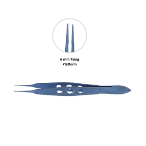 Pinzas Oftálmicas McPherson Micro Tying Rectas de 6 mm, Plataforma de 11 cm, Titanio, Microcirugía, Acero Inoxidable, Instrumento Manual - Product Image 3