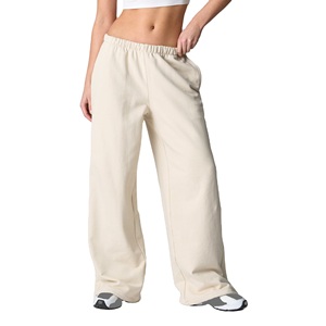 Women's High Waist Fleece Breathable Loose Fit <b>Wide</b> <b>Leg</b> <b>Jogger</b> Sweatpants with Drawstring Closure and Zipper Pocket - Product Image 4