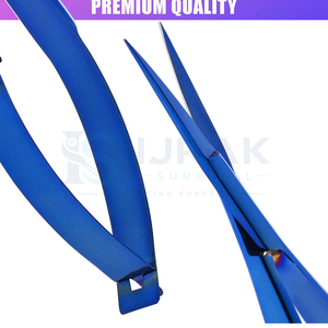 Ciseaux de manucure en acier inoxydable bleu, lame droite, pointe acérée, manche en plastique durable, outil de soin des ongles pour adultes - Product Image 2