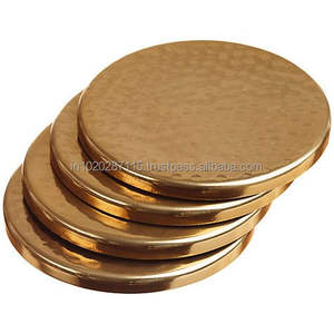 Ethnic design metal <b>coaster</b> with oxidised <b>silver</b> finish ideal for traditional dining living room kitchen decor - Product Image 6