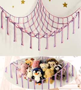 เปลญวนของเล่นมาคราเม่ทำจากเชือกฝ้าย สำหรับแขวนผนัง มุมจัดเก็บของตกแต่งบ้านและห้องนอน - Product Image 3