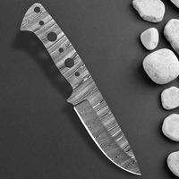 Lame de couteau de chasse en acier Damas personnalisée, squelettée, à queue pleine, pour la fabrication de lames DIY, vente en gros, directement de l'usine