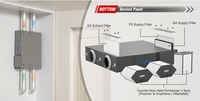 Ventilation d'air frais résidentielle montée au plafond avec contrôle WIFI TUYA, filtre HEPA, récupérateur ERV, ventilation à récupération de chaleur