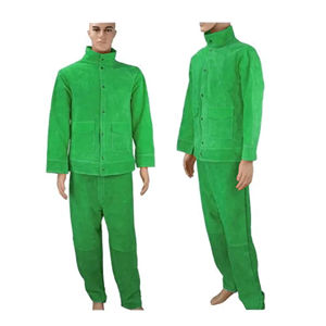 Combinaison de soudage en cuir, vestes et pantalons de soudage en cuir fendu, vêtements de travail de sécurité à manches longues résistants à la chaleur - Product Image 4