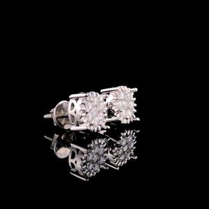 Round Moissanite Diamond <b>Stud</b> Earrings In 925 Sterling <b>Silver</b> Luxury Fine Jewelry For Women - Product Image 1