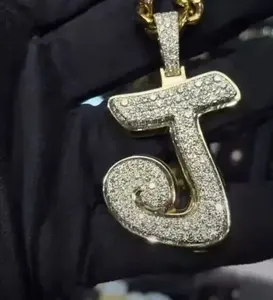 Pendentif personnalisé en argent sterling plaqué or avec moissanite véritable de 2,50 carats, taille ronde, cadeau pour femme - Product Image 4