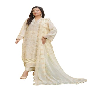 Venta de liquidación de ropa de Pakistán e India para mujer, venta completa de Dr. Haris Karandi Shalwar Kamez Dupata, vestido de fiesta para mujer - Product Image 1