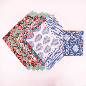 Pañuelo de Algodón Estampado a Mano con Diseño Floral Sanganeri para Mujeres y Hombres, Pañuelo Bohemio para la Cabeza, Transpirable, Ecológico, para el Cuello, la Muñeca o la Cintura - Product Image 4