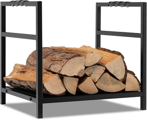 Metal Firewood <b>Rack</b> for Fireplace Storage Luxury Gold Metal Firewood Holder Powder Coated Outdoor Indoor Fireplace Accessory - Product Image 1