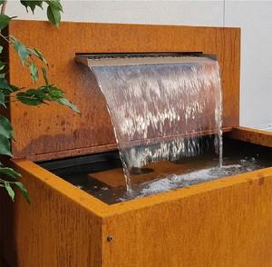 Fontaine d'eau en acier corten pour jardin extérieur, décoration en métal, élément aquatique décoratif pour la maison et le parc - Product Image 6
