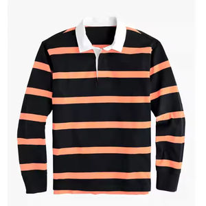 เสื้อรักบี้แขนยาวสั่งทำพิเศษ 100% โพลีเอสเตอร์ พร้อมโลโก้ลายทางสีตามสั่ง ระบายอากาศได้ดี แห้งเร็ว คุณภาพดีที่สุด - Product Image 6