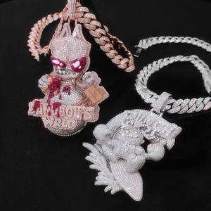 Joyería Hip Hop, Colgante Combinado Chapado en Oro de 18K, Plata de Ley S925, Diamante Moissanita VVS, para Hombre - Product Image 4