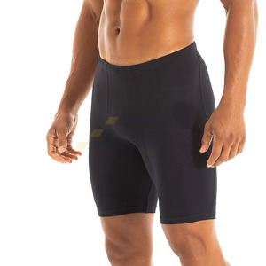 Shorts de compression pour hommes style streetwear, imprimé numérique personnalisé, motif uni, taille élastique, respirant, en polyester, service OEM - Product Image 1