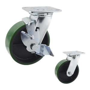 ล้อโพลียูรีเทนสีเขียวขนาด <span class=keywords><strong>4</strong></span>/<span class=keywords><strong>5</strong></span>/6/8 นิ้ว แกนเหล็ก ล้ออุตสาหกรรมอเนกประสงค์สำหรับรถเข็น - Product Image 4