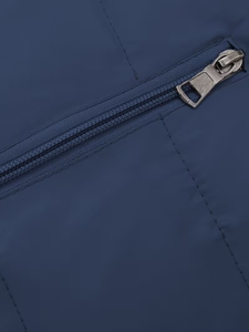 Chaleco Acolchado con Capucha para Hombre, Cálido, Transpirable, con Cierre, Informal, de Color Sólido, Ligero, Resistente al Viento, 100% Poliéster - Product Image 5