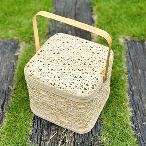 Cesta de Regalo Hecha a Mano, Ecológica, de Ratán y Bambú, con Diseño Flexible y Asa, para Festivales - Product Image 5
