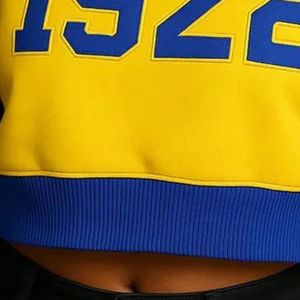 เสื้อฮู้ดดี้เชนิลล์ทรงครอปปี 1922 ปักลายปักแบบกำหนดเอง เสื้อสเวตเชิ้ตผ้าฟลีซเนื้อนุ่ม แฟชั่นสตรีทแวร์สำหรับผู้หญิง - Product Image 6