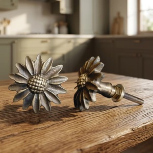 Poignées de meuble en fonte motif floral, design industriel, durables, pour hôtels, entrepôts, bars et tiroirs de rangement - Product Image 5
