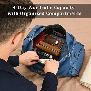 Men's Genuine Leather Customizable Size & Closure High Quality Eco-Friendly <b>Overnight</b> Travel Duffle <b>Bag</b>-Cabin Carry-On Weekender - Product Image 5