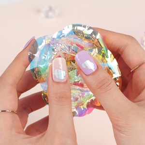 ShineB 3D Auto Nail Art Gel Nail Stickers Púrpura Negro Color Holograma Patrón geométrico Hecho en Corea-OEM/ODM - Product Image 5