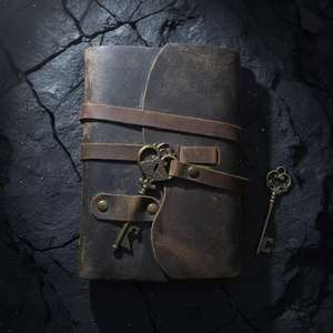 สมุดบันทึกหนังแท้สไตล์วินเทจ AAN Overseas Ventures ของที่ระลึกพร้อมกุญแจโบราณ ทำมือ สมุดบันทึกเดินทางสไตล์เรโทร ของขวัญ - Product Image 2