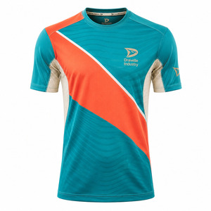 Premium Custom Cricket Jersey Men Quick Dry Polyester Match Shirt Teal Orange Teamwear Sports Uniform - Product Image 2