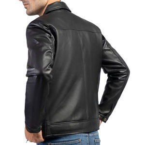 Wholesale <b>Leather</b> <b>Jacket</b> for Sale Cheap Price High Quality <b>Mens</b> Womens Fashion Outerwear Custom Design Factory Direct Supplier - Product Image 3