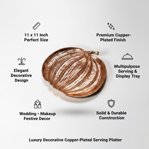 REPLICARTZ Plato Redondo para Servir de 11x11 Pulgadas, Bañado en Cobre |   Bandeja Decorativa Sólida para Bodas, Exhibición de Maquillaje y Decoración para el Hogar - Product Image 6