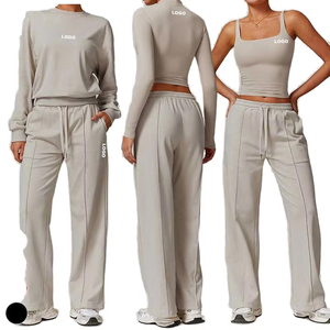 Wholesale Women 3 Piece Yoga Set <b>One</b> Shoulder Crop <b>Top</b> Shorts Gym Outfit Quick Dry Breathable Fitness Activewear - Product Image 4
