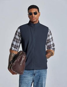 Gilet sans manches décontracté pour homme WARPRO INDUSTRY, fermeture éclair intégrale, léger, col montant, écologique, pour l'été, les voyages en plein air - Product Image 2