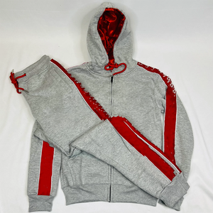 Survêtement unisexe vintage en molleton épais imprimé pour l'hiver, respirant, deux pièces, avec broderie personnalisée - Product Image 1