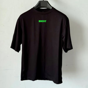 เสื้อยืดโอเวอร์ไซส์สีดำพิมพ์ลายบรอลี่แบบซับลิเมชั่นสไตล์เรโทร 3 มิติ สำหรับผู้ชายและผู้หญิง ผ้าถักเนื้อนุ่ม โพลีเอสเตอร์/คอตตอน สไตล์ไฮสตรีท - Product Image 1