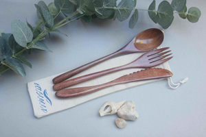 Juego de Cubiertos Desechables Personalizados, Modernos, Ecológicos, de Madera, Utensilios de Cocina, Cuchara para Ensalada, Cubertería de la India - Product Image 2