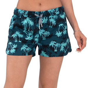 Shorts de plage pour femmes à taille haute, séchage rapide, respirants, 100% polyester, poche personnalisable, tailles adultes, vêtements de plage - Product Image 1