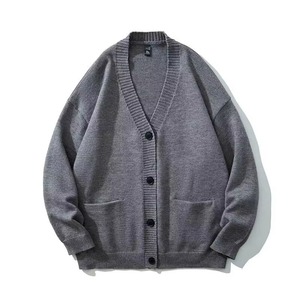 Manufacturer Custom Embroidered Men Classic Long Sleeve School Uniform Knitted <b>Sweater</b> Button V Neck Unisex <b>Cardigan</b> <b>Sweater</b> - Product Image 5