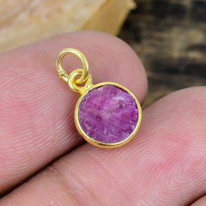 Natural Dyed <b>Ruby</b> Charm Oval Shape Gemstone Chain <b>Necklace</b> 18k Gold Micron Over 925 Sterling Silver - Product Image 2