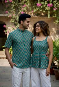 Impresionantes y Elegantes Blusas de Verano Indias para Hombre y Mujer, para Uso Diario Informal, en Algodón con Estampado, Combo Especial Kurti - Product Image 2