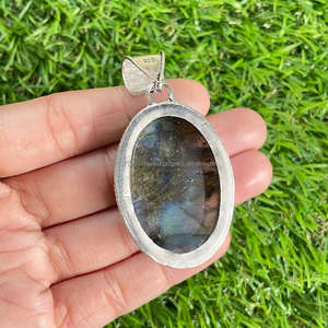 Colgante de Plata de Ley 925, colgante de piedras preciosas de labradorita, joyería hecha a mano, joyería de labradorita, regalo para ella - Product Image 2