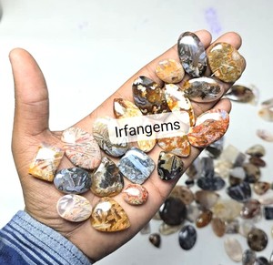 Pierres précieuses Irfan Gems 100% naturelles, agate en quartz, coupe ovale, 20-40 mm, pierres précieuses en vrac, cirées/entoilées, fabrication de bijoux faits à la main, pierre du Rajasthan - Product Image 2