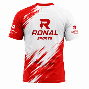 RONAL SPORTS Maillot Unisexe à Manches Longues Séchage Rapide Respirant Grande Taille Impression par Transfert Thermique Rouge Blanc Hiver Athlétique - Product Image 2