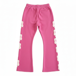 Pantalón personalizado con estampado puff, 100% algodón, de alta densidad, de pierna ancha, para ropa casual y streetwear, unisex. - Product Image 2