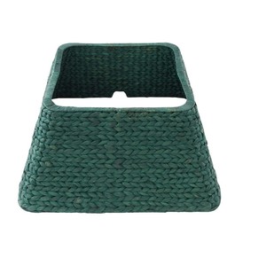 Dark Green Woven Christmas <b>Tree</b> Collar Square <b>Tree</b> Base Cover Holiday <b>Tree</b> <b>Stand</b> Decoration - Product Image 1