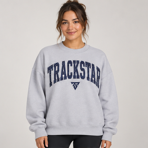 Sudadera de Mujer con Cuello Redondo, Color Gris Jaspeado Claro, con Estampado de Letras, Manga Larga, Logotipo Personalizado - Product Image 1
