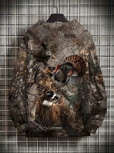 Achetez un sweat à capuche de chasse respirant de haute qualité en coton mélangé avec sublimation 3D pour hommes, fabriqué au Pakistan - Product Image 2